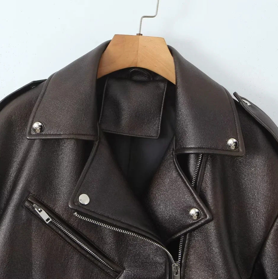 Classic Faux Leather Moto Jacket