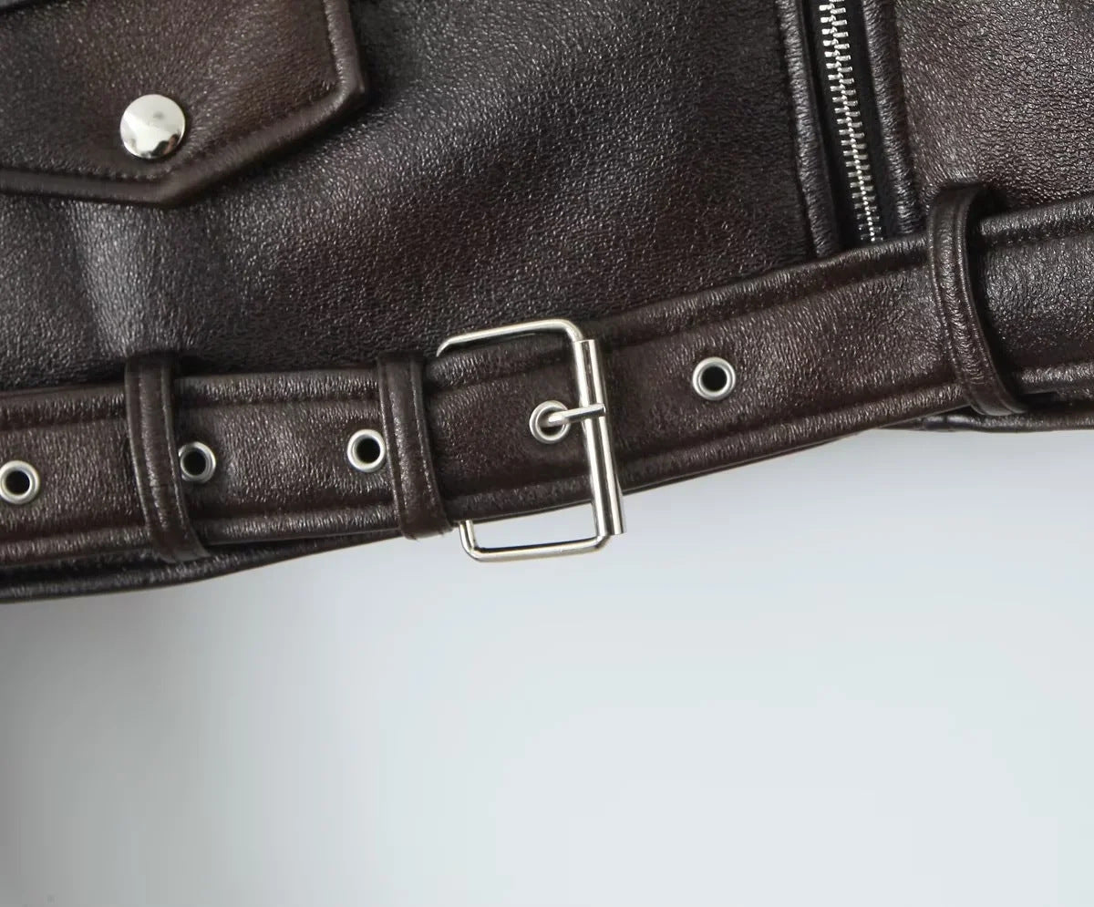 Classic Faux Leather Moto Jacket