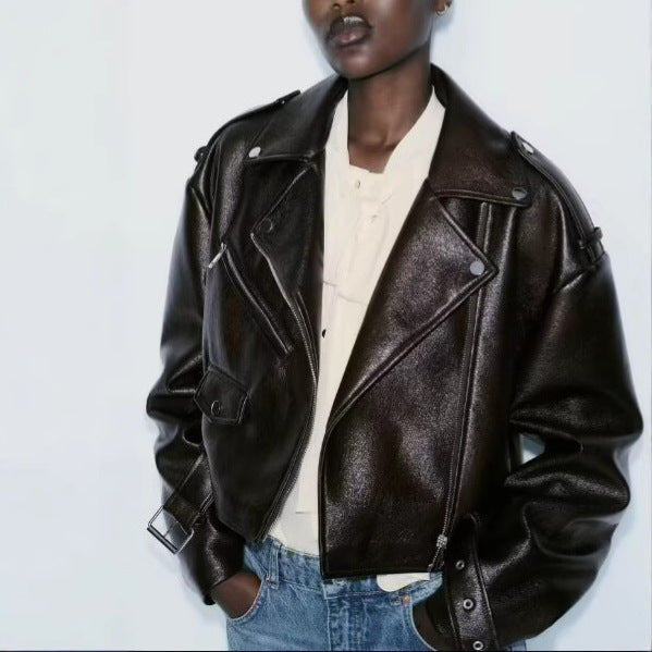 Classic Faux Leather Moto Jacket
