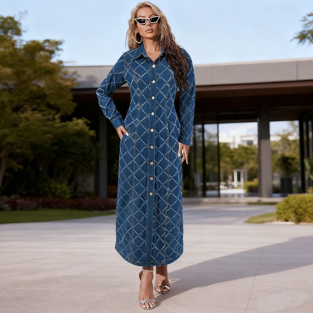 معطف جينز طويل أنيق