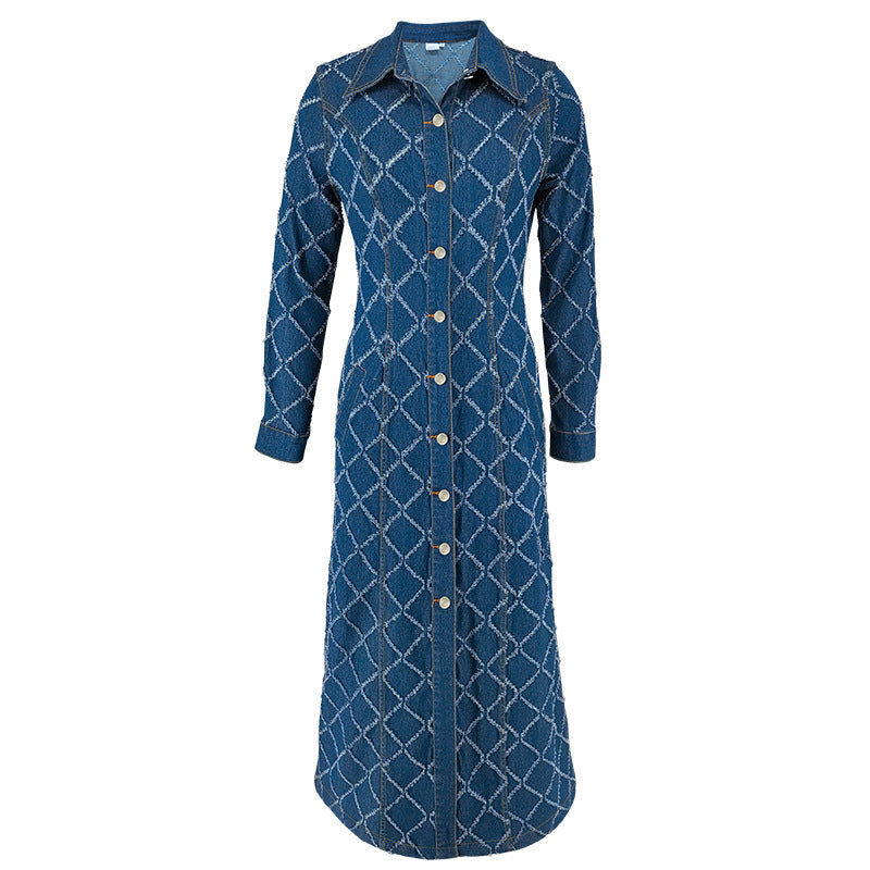 معطف جينز طويل أنيق