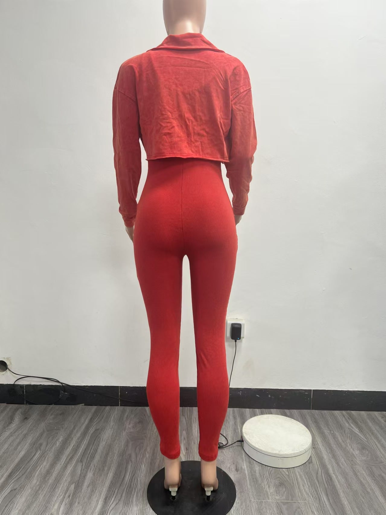 Ribbed Jumpsuit with Cropped Jacket