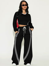 Athletic Tracksuit with White Stripes
