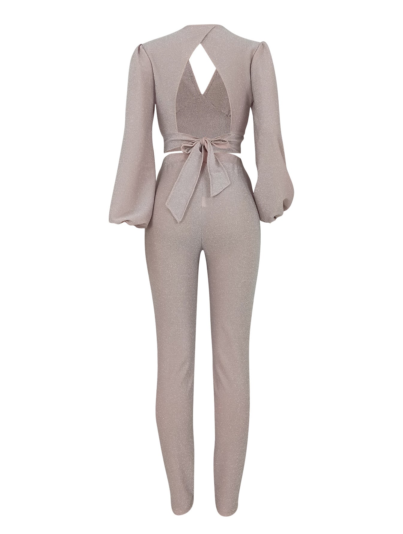 Glitter Cropped Top & Slim Pants Set