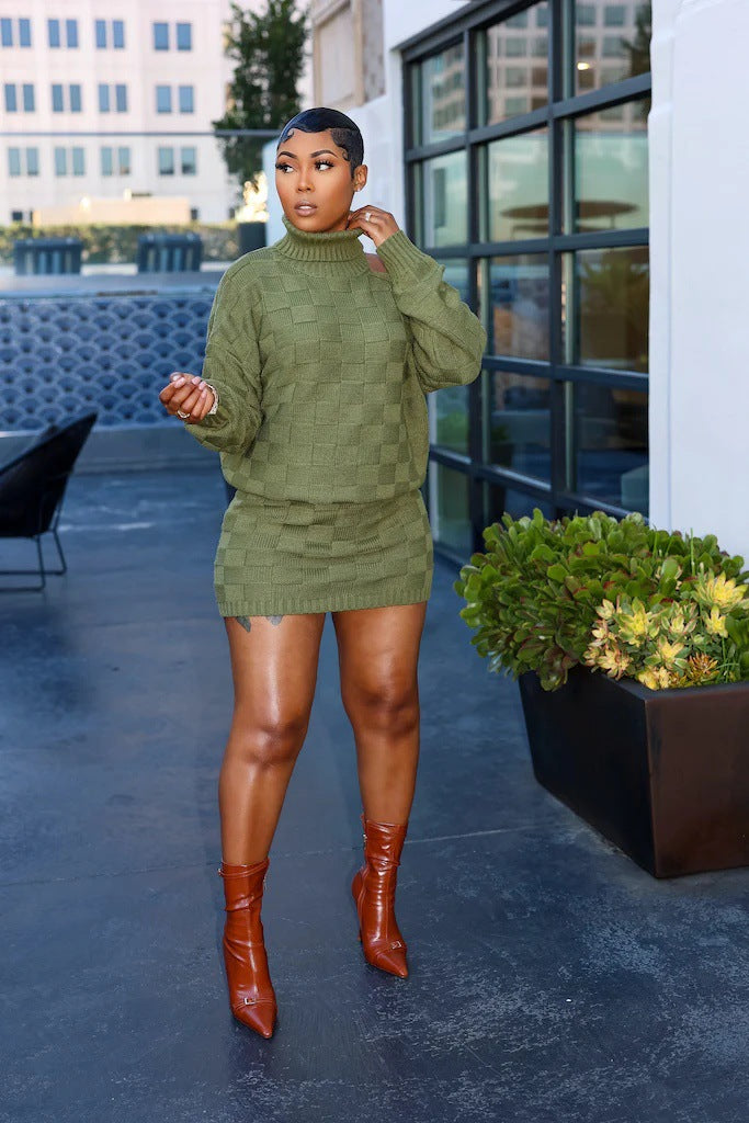 Textured Top and Skirt Set