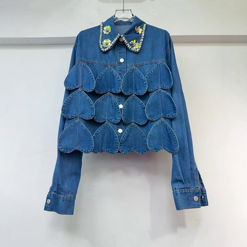 Embellished Jacket with Heart-Shaped Flap Details