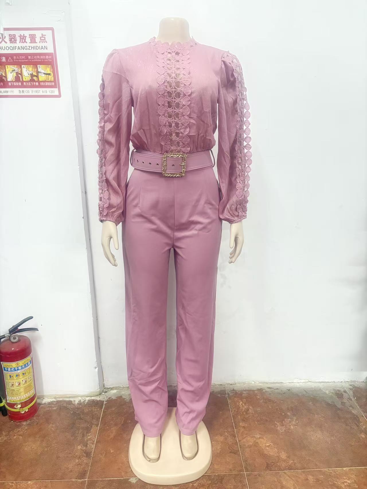 Elegant Long Sleeve Jumpsuit with Detailing