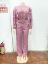 Elegant Long Sleeve Jumpsuit with Detailing