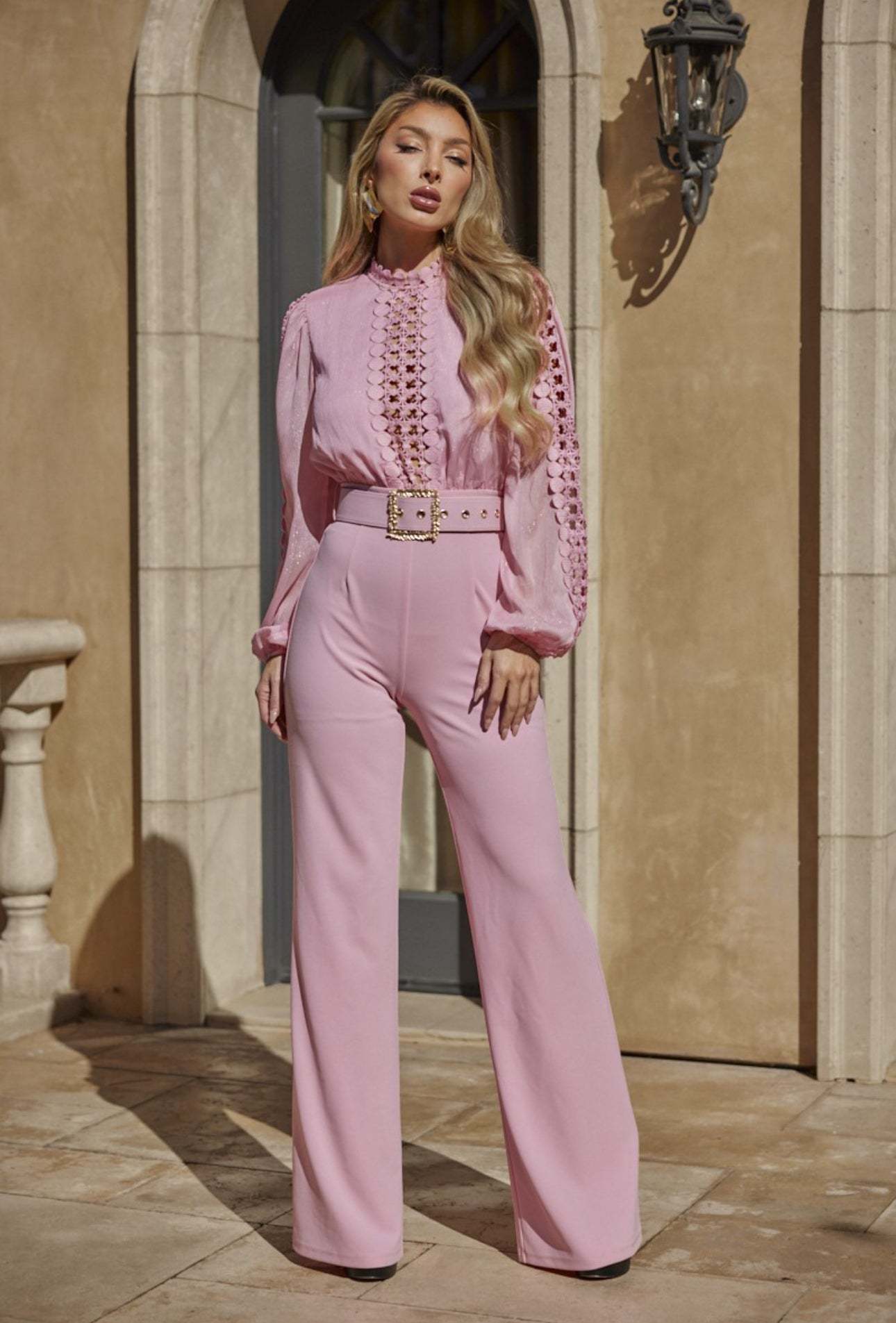 Elegant Long Sleeve Jumpsuit with Detailing