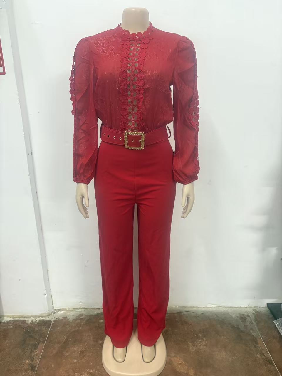 Elegant Long Sleeve Jumpsuit with Detailing