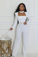 Cut-Out Jumpsuit with Belt