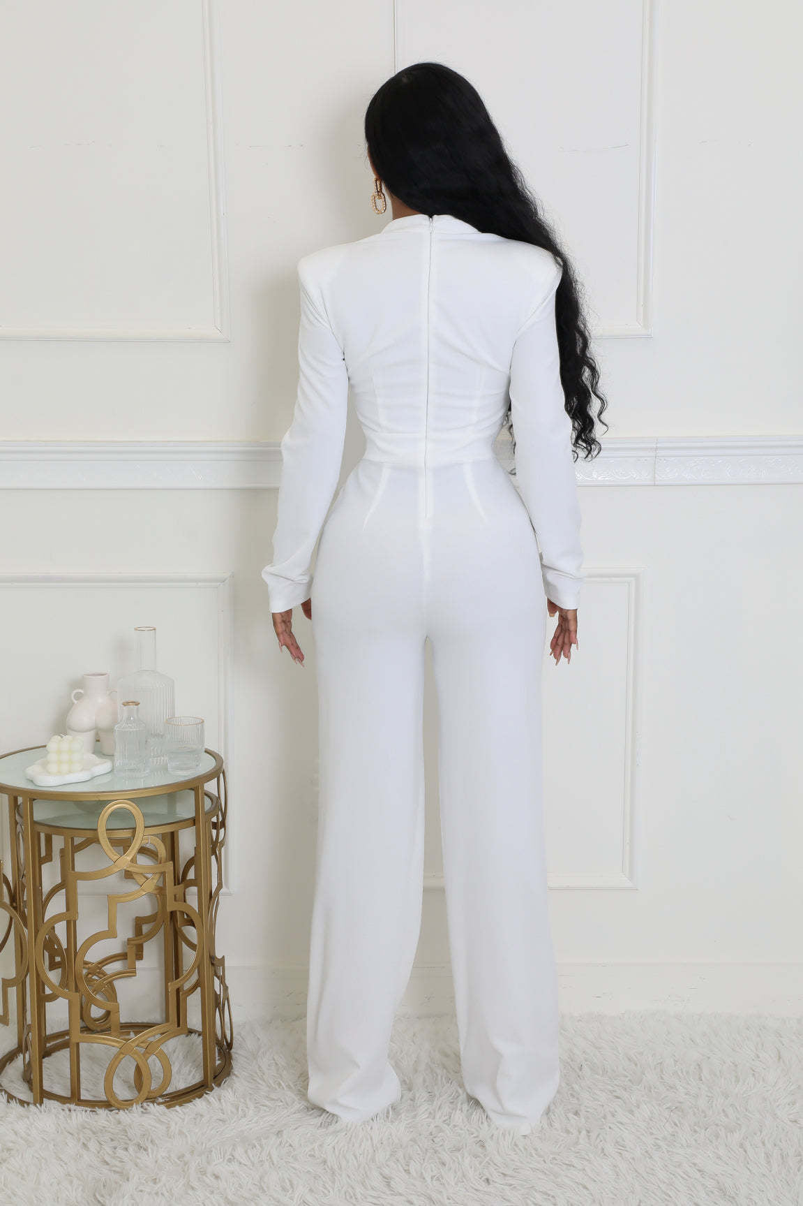 Cut-Out Jumpsuit with Belt
