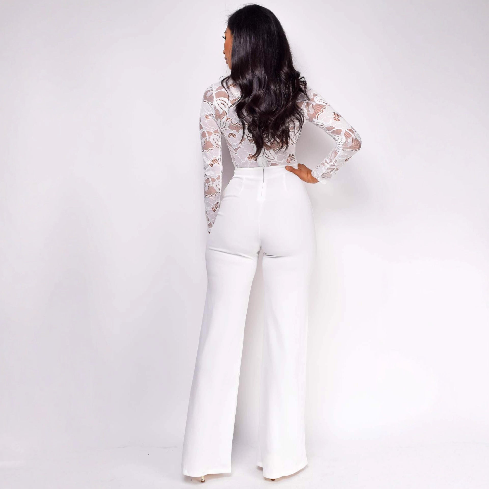 Jumpsuit with Wide-Leg Pants and Belt