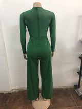 Ruffled Detail Jumpsuit with Wide-Leg