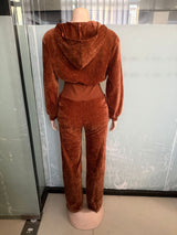 Stylish Velour Jumpsuit with Corset Detail