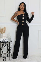 Chic Asymmetrical One-Shoulder Jumpsuit