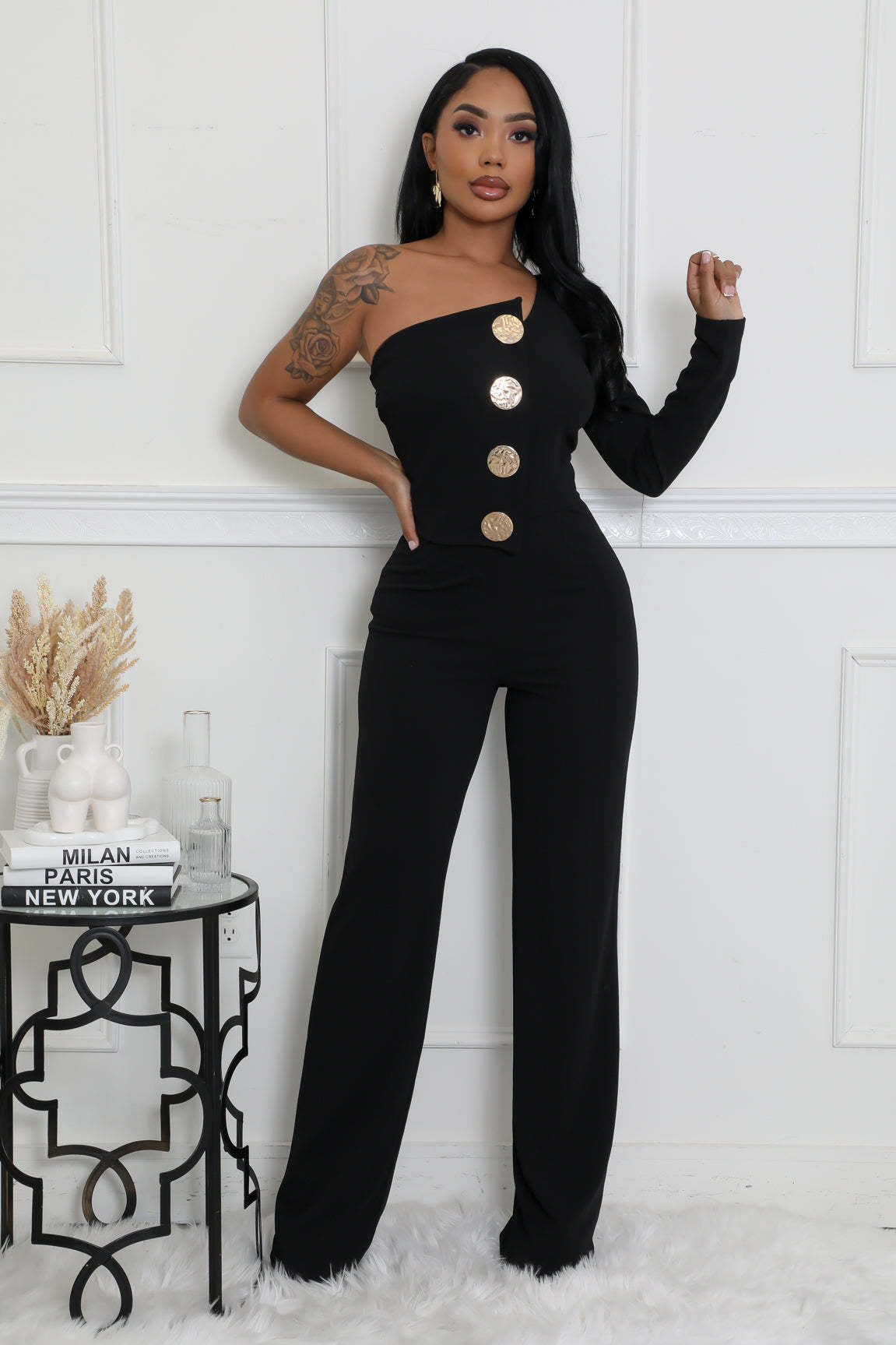 Chic Asymmetrical One-Shoulder Jumpsuit