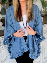 Chic Ruffled Denim Jacket