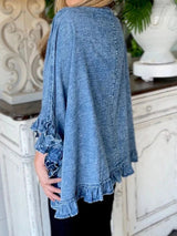 Chic Ruffled Denim Jacket