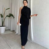 Elegant One-Shoulder Evening Gown