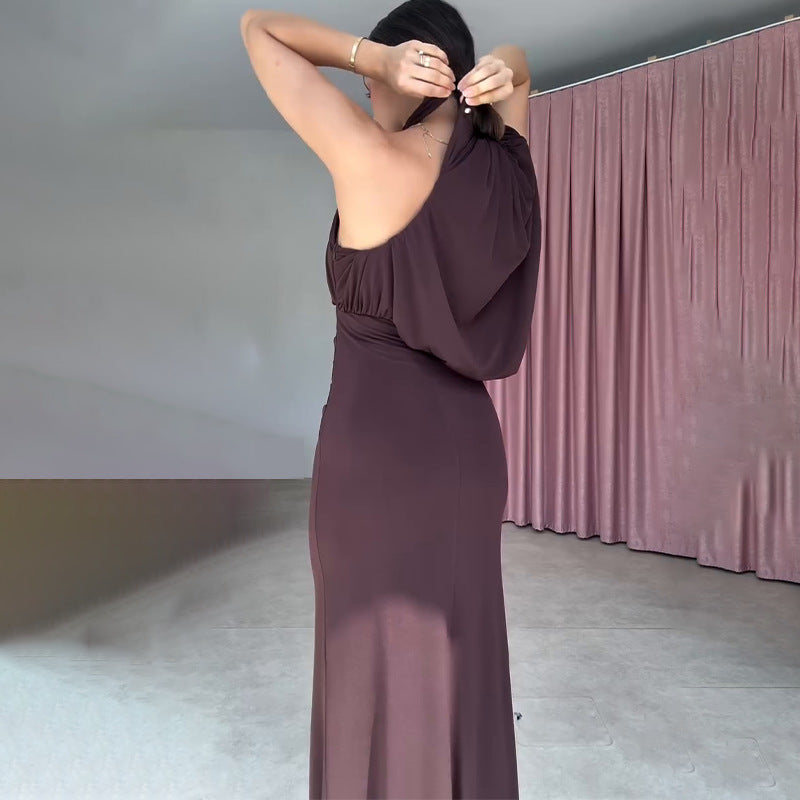 Elegant One-Shoulder Evening Gown