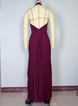Elegant Pleated Maxi Dress