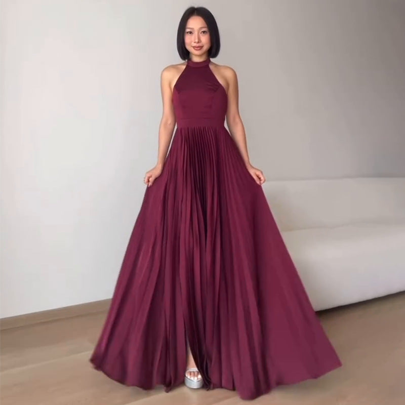 Elegant Pleated Maxi Dress