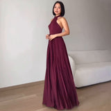 Elegant Pleated Maxi Dress