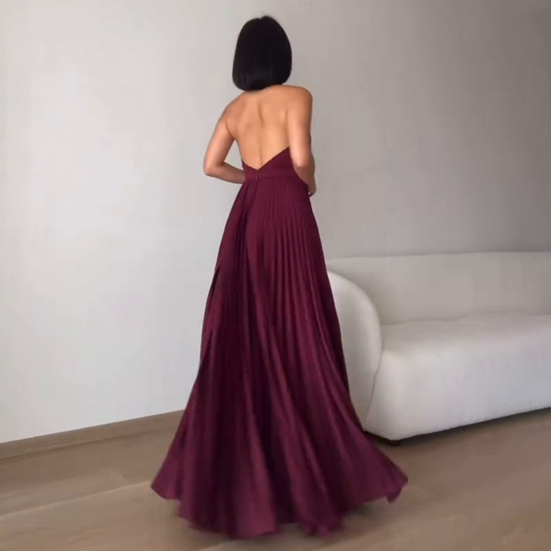 Elegant Pleated Maxi Dress