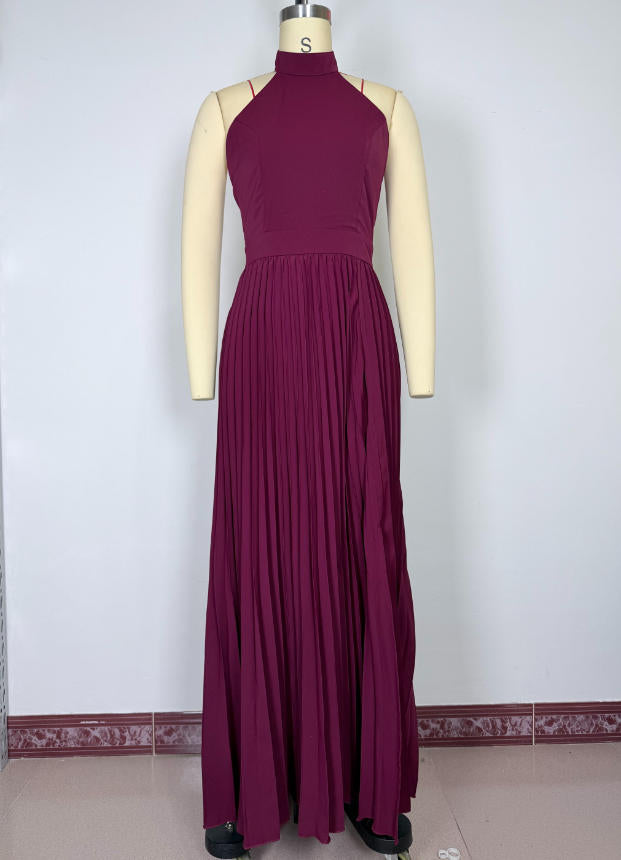 Elegant Pleated Maxi Dress