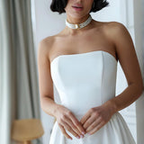 White Strapless Maxi Dress