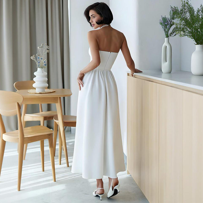 White Strapless Maxi Dress