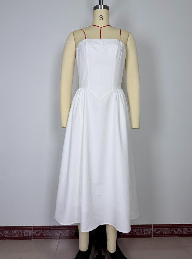 White Strapless Maxi Dress