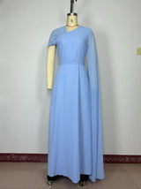 One-Shoulder Evening Gown with Cape Detail