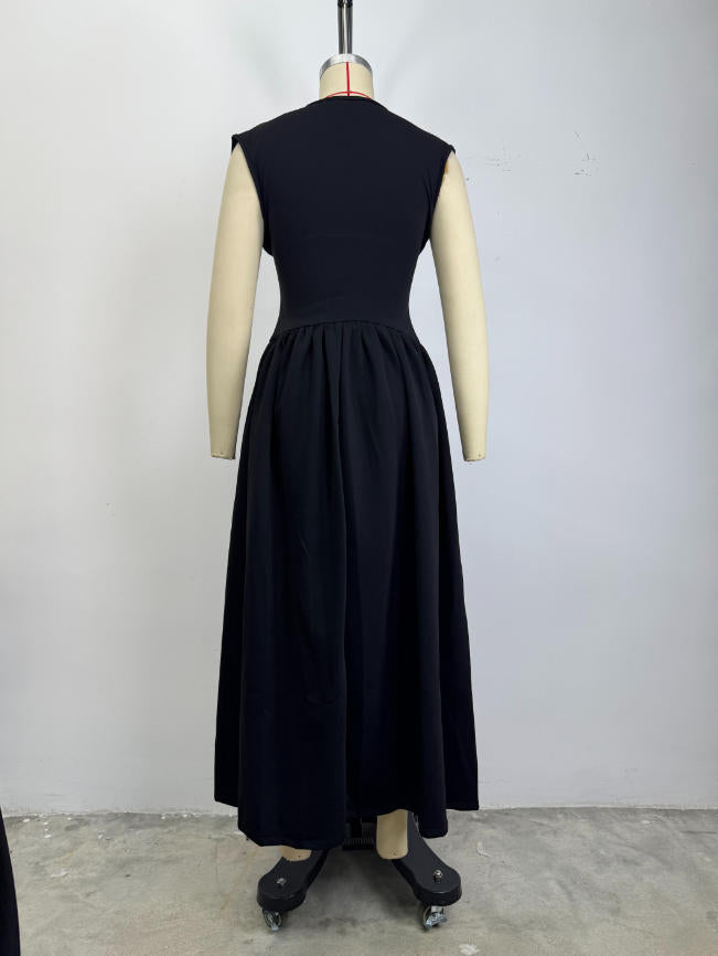 Sleeveless Maxi Dress with V-Neck