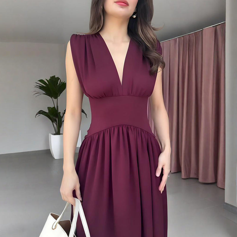 Sleeveless Maxi Dress with V-Neck