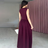 Sleeveless Maxi Dress with V-Neck