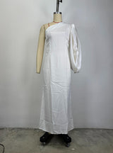 One-Shoulder Evening Gown with Puff Sleeve