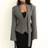 Blazer with Unique Choker Collar Detail