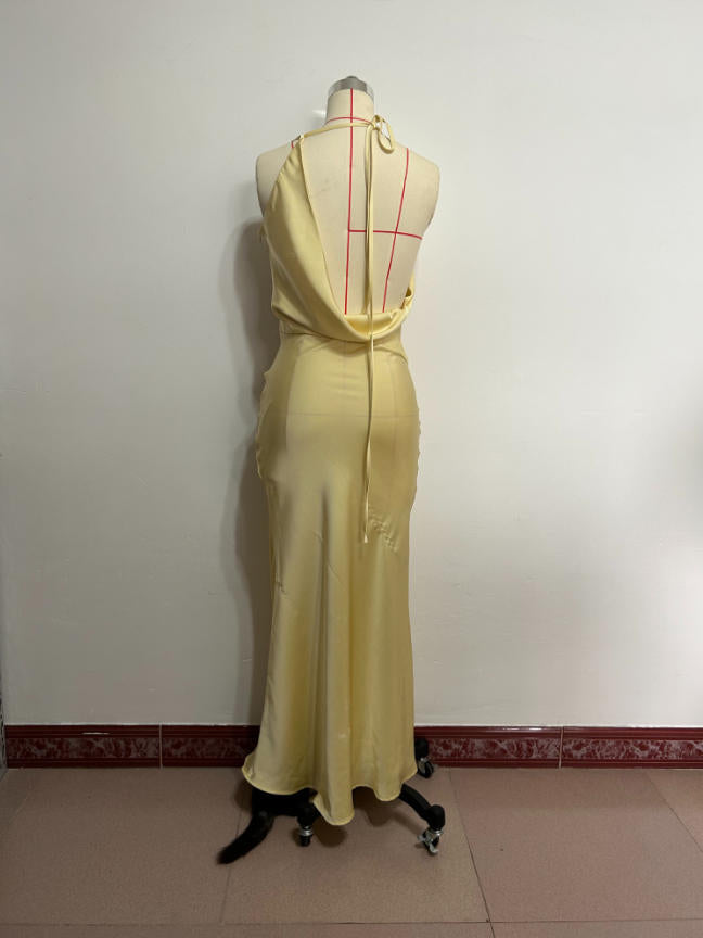 Elegant Cowl Neck Maxi Dress