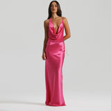 Elegant Cowl Neck Maxi Dress