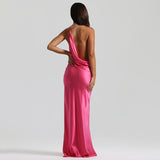Elegant Cowl Neck Maxi Dress