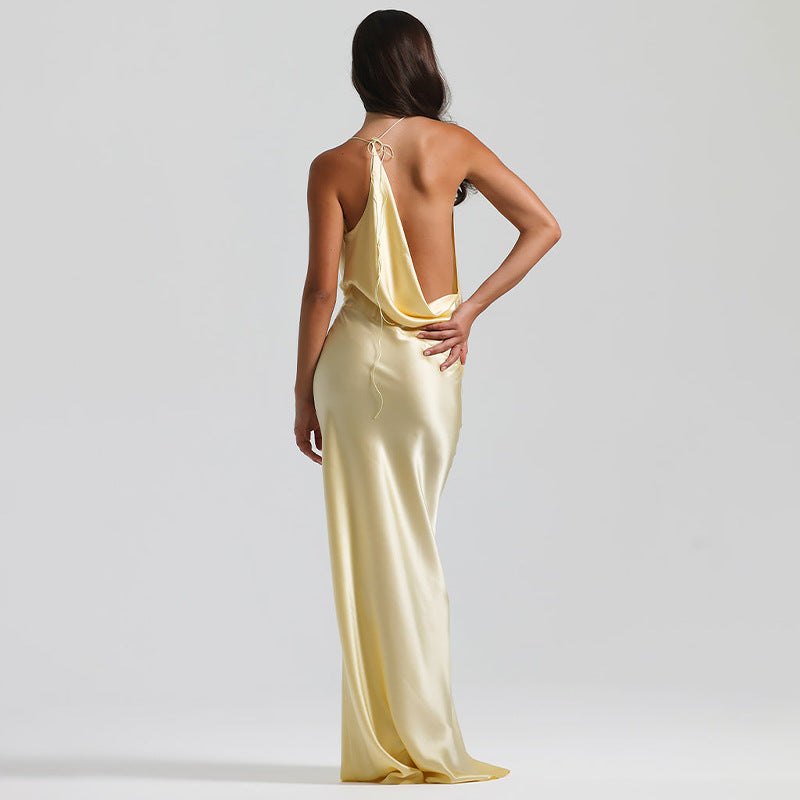 Elegant Cowl Neck Maxi Dress