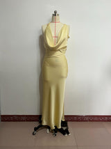 Elegant Cowl Neck Maxi Dress