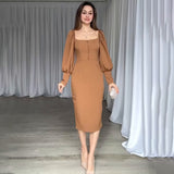 Long-Sleeve Dress with Button Details