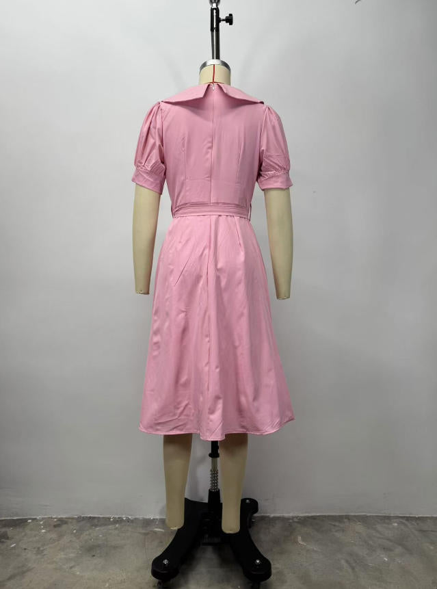 Vintage-Inspired Dress with Puff Sleeves