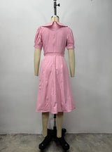 Vintage-Inspired Dress with Puff Sleeves