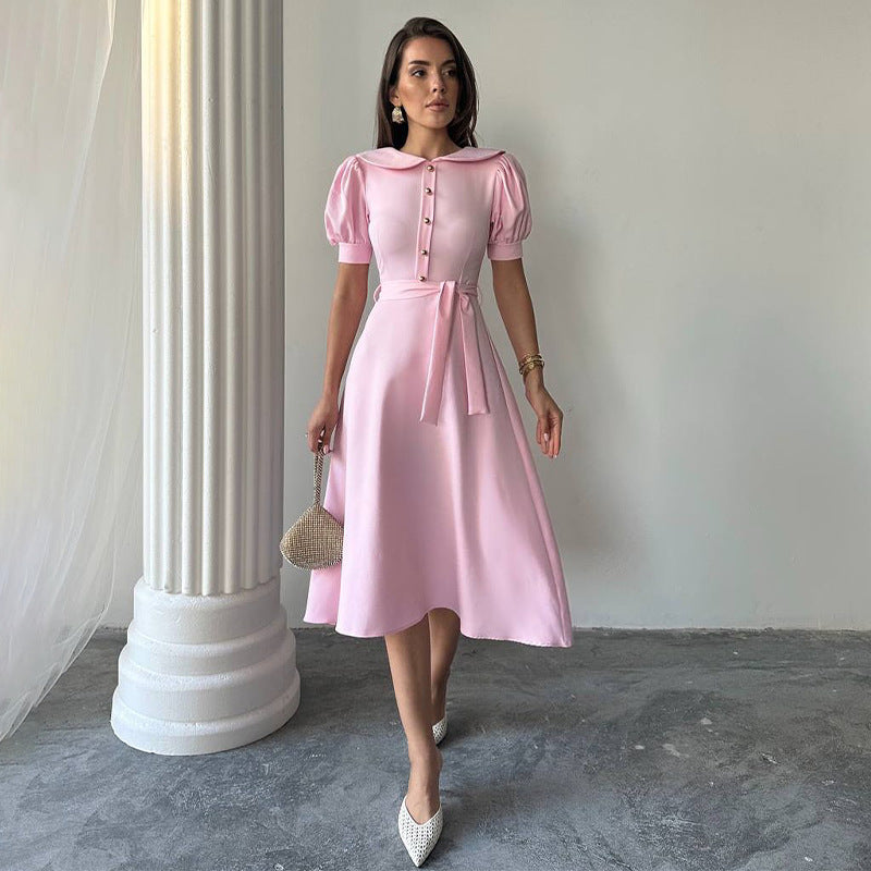 Vintage-Inspired Dress with Puff Sleeves