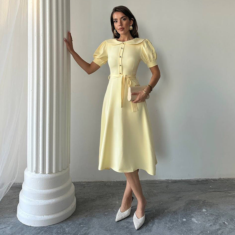 Vintage-Inspired Dress with Puff Sleeves