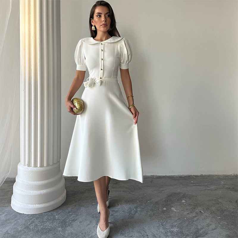 Vintage-Inspired Dress with Puff Sleeves